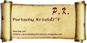 Portschy Kristóf névjegykártya